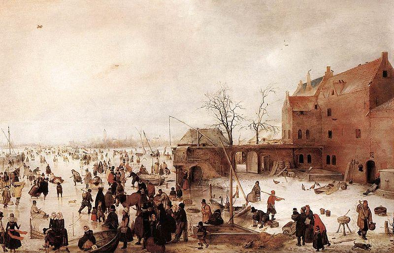 Hendrick Avercamp A Scene on the Ice near a Town